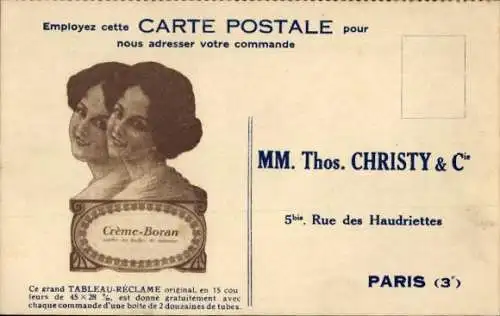 Ak Paris III., MM. Thos. Christy & Cie, Creme Boran