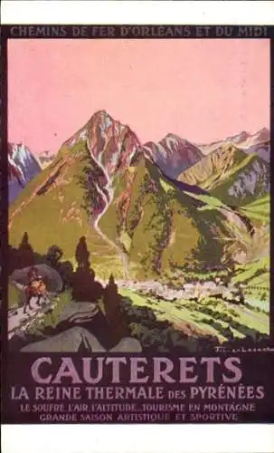 Künstler Ak Cauterets Hautes Pyrénées, La Reine Thermale, Werbung, Berge