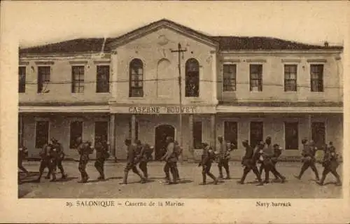 Ak Saloniki Thessaloniki Griechenland, Marinekaserne, Bouvet-Kaserne