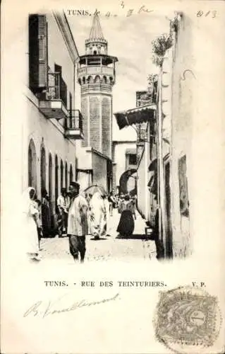 Ak Tunis, Tunesien, Rue des Teinturiers