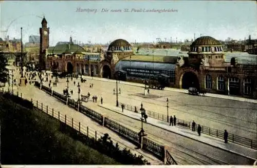 Ak Hamburg Mitte St. Pauli, die neuen Landungsbrücken