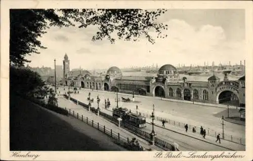 Ak Hamburg Mitte St. Pauli, Landungsbrücken