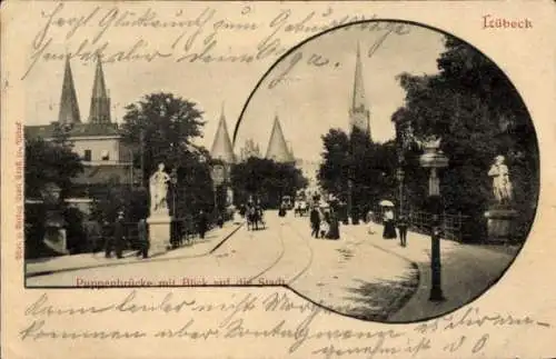 Ak Hansestadt Lübeck, Puppenbrücke
