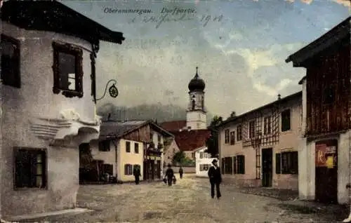 Ak Oberammergau in Oberbayern, Straßenpartie