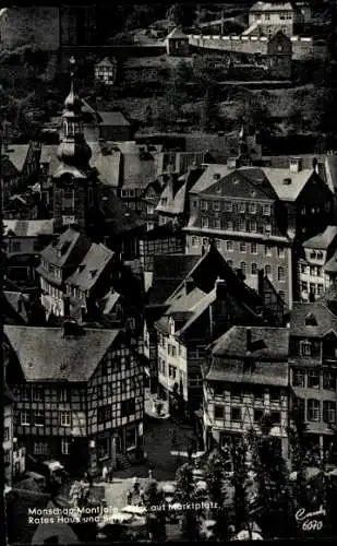 Ak Monschau Montjoie in der Eifel, Marktplatz, Rotes Haus, Burg