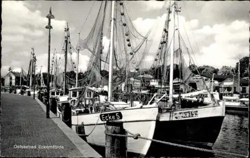 Ak Ostseebad Eckernförde, Hafen, Boot Ecke 5 und 15