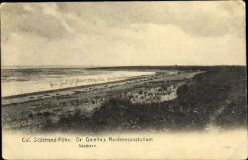 Ak Südstrand Wyk auf Föhr Nordfriesland, Dr. Gmelin's Nordseesanatorium