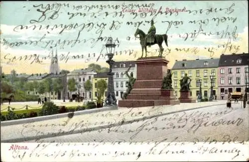 Ak Hamburg Altona, Kaiser Wilhelm I. Denkmal
