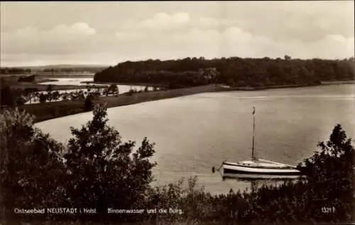Ak Neustadt in Holstein, Binnenwasser und die Burg