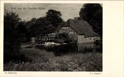 Ak Grande in Schleswig Holstein, Grander Mühle, Wassermühle