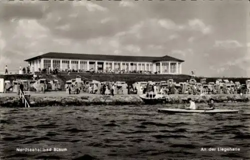 Ak Nordseebad Büsum, Strand, Liegehalle