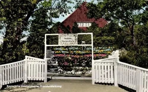 Ak Dieksanderkoog Friedrichskoog in Dithmarschen, Raststätte Neulandhalle