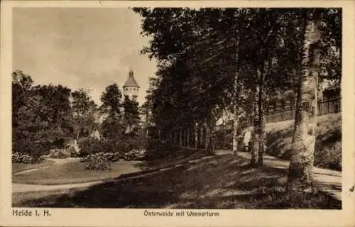 Ak Heide in Holstein, Österweide mit Wasserturm