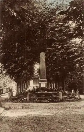 Ak Heide in Holstein, Heinrich von Zütphen-Denkmal