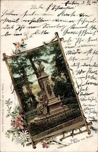 Passepartout Ak Eutin in Ostholstein, Denkmal Carl Maria von Weber