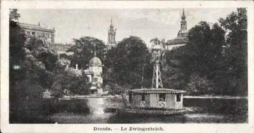 Ak Dresden Altstadt, Zwingerteich