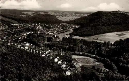 Ak Neckarsteinach in Hessen, Panorama, Bergfeste Dilsberg, Neckartal