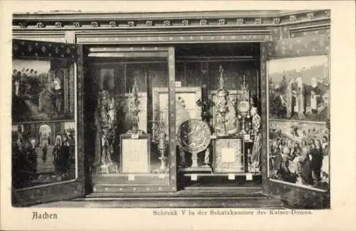 Ak Aachen, Schrank V in der Schatzkammer der Kaiser-Domes