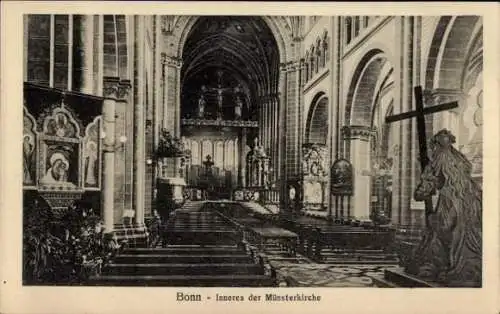 Ak Bonn, Innenansicht der Münsterkirche