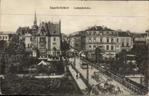 Ak Saarbrücken im Saarland, Luisenbrücke