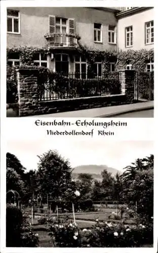 Ak Niederdollendorf Königswinter im Rhein Sieg Kreis, Eisenbahnerholungsheim, Blick auf Garten