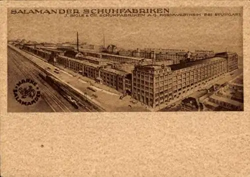 Ak Kornwestheim in Württemberg, Salamander Schuhfabriken