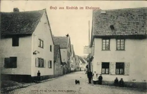 Ak Kiedrich im Rheingau Taunus, Straßenpartie