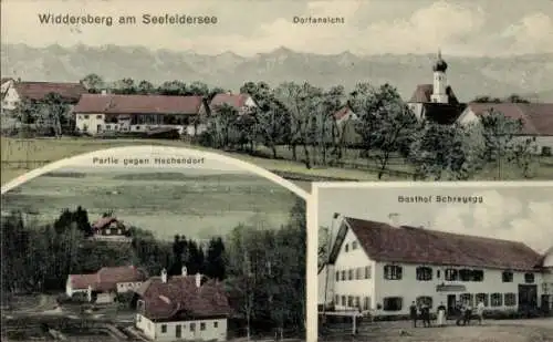 Ak Widdersberg Herrsching am Ammersee, Dorfansicht, Gasthof Schreyegg