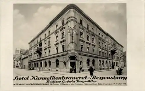 Ak Regensburg an der Donau Oberpfalz, Hotel Karmelitenbrauerei
