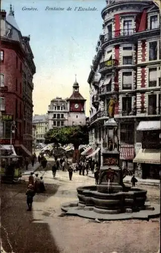 Ak Stadt Genf Schweiz, Fontaine de la Escalade
