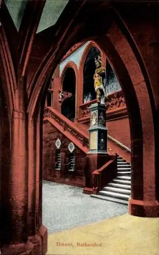 Ak Basel Bâle Stadt Schweiz, Rathaushof