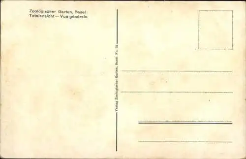 Ak Bâle Basel Stadt Schweiz, Zoologischer Garten, Gesamtansicht, Lageplan