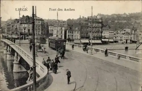 Ak Liège Lüttich Wallonien, Partie auf der Brücke