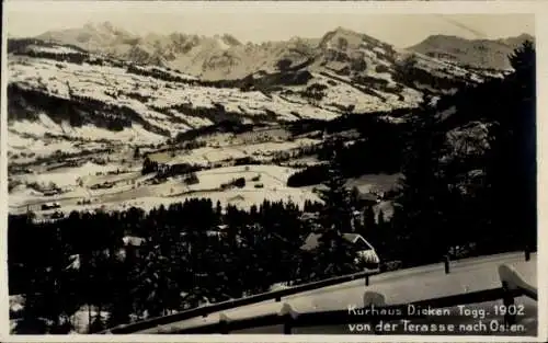 Ak Ebnat Kappel Kanton St. Gallen, Panoramablick von der Kurhausterrasse