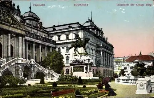 Ak Budapest Ungarn, Teilansicht der Königlichen Burg