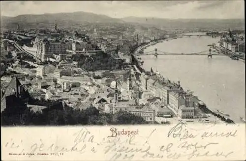 Ak Budapest Ungarn, Gesamtansicht