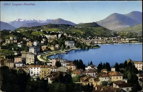Ak Paradiso Lugano Kanton Tessin, Gesamtansicht