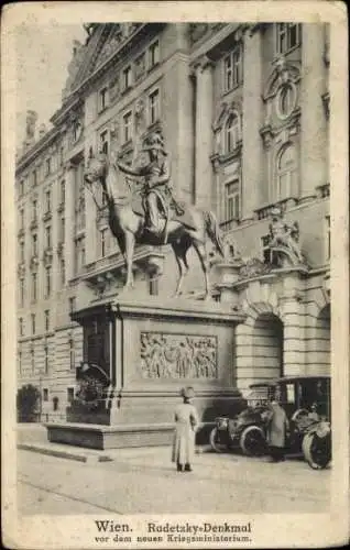 Ak Wien 1 Innere Stadt, Radetzky Denkmal vor dem neuen Kriegsministerium