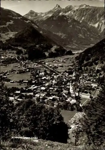Ak Schruns in Vorarlberg, Panoramablick gegen Zimba