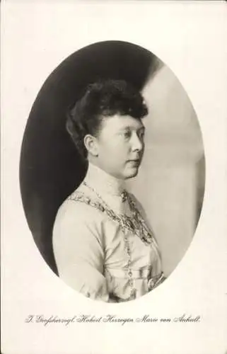 Ak Herzogin Marie von Anhalt, Portrait