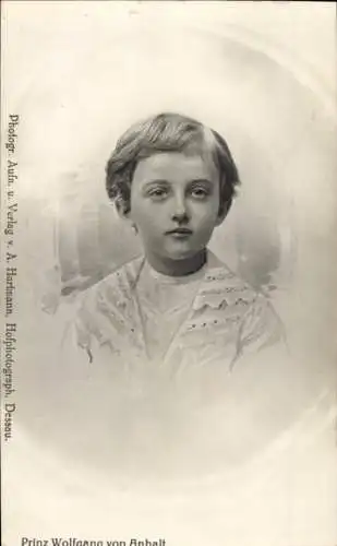 Ak Prinz Wolfgang von Anhalt, Portrait