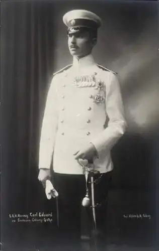 Ak Carl Eduard von Sachsen-Coburg-Gotha, Portrait in Uniform