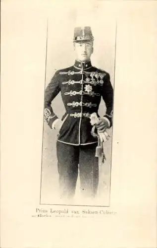Ak Prinz Leopold von Sachsen-Coburg-Gotha, Portrait in Uniform