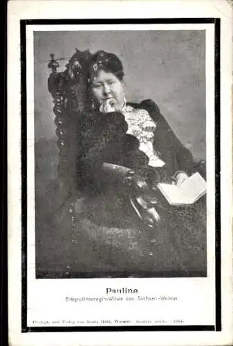 Ak Erbgroßherzogin-Witwe Paulina von Sachsen-Weimar