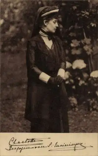 Ak Erbprinzessin Charlotte von Sachsen-Meiningen, Portrait