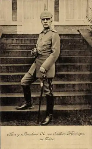 Ak Herzog Bernhard III. von Sachsen-Meiningen im Felde