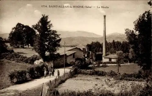 Ak Saint Alban du Rhône Isère, Moulin