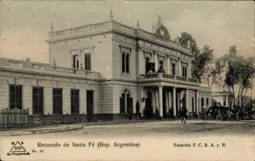 Ak Santa Fé Argentinien, Bahnhof