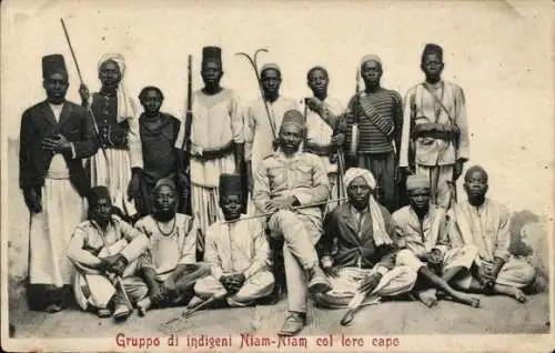 Ak Volksstamm Niam-Niam, Gruppenbild, Afrikaner