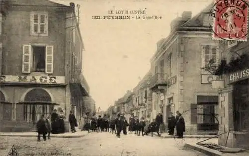 Ak Puybrun-Lot, La Grande Rue